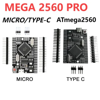 Mega2560 Pro USB mikrokontroller Kengashi 5v erkak Pinheaders Embed Ch340g Atmega2560-16au Arduino Mega uchun mos