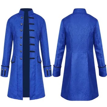 Moda Xellouin Erkaklar Steampunk Qishki Issiq Uzun Qisma Vintage Gothic Tailcoat Ko'ylagi Palto Tugmalari Trench Palto Tashqi Kiyim