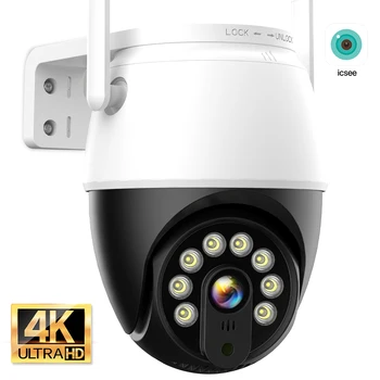 4K 8MP simsiz ip kamera 4MP HD ochiq PTZ kamera AI avtomatik Kuzatuv simsiz xavfsizlik kamerasi 1080p CCTV videokuzatuv iCSee