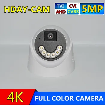Uy videosi uchun CCTV tungi ko'rish gumbazli kamerasi to'liq rangli AHD yopiq, matritsali LED nurli, raqamli, 1080p, 2MP, 5.0 MP, 24h, H. 265