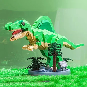 Yura dinozavrlari dunyosi Spinosaurus Monster hayvon qo'g'irchog'i 3D Model DIY Mini olmos bloklari g'ishtlari bolalar uchun o'yinchoq qurish
