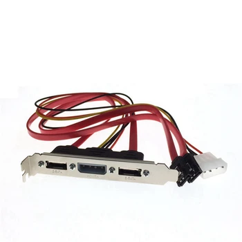 2x PC DIY SATA To ESATA va 4pin IDE Molex quvvatli PCI Braket uyasi kabeli tashqi qattiq disk uchun to'liq balandlikdagi Profil