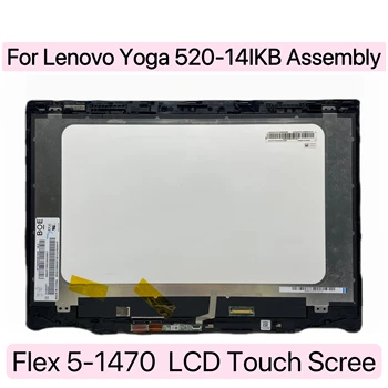 Lenovo Yoga 520-14ikb 520-14 80x8 sensorli Raqamlashtiruvchi noutbuk uchun ramka bilan 5d10n4560 NT140VHM-N44 LCD sensorli ekran