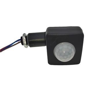 Ultrathin LED toshqin nuri PIR harakat sensori detektori suv o'tkazmaydigan ochiq 85-265v IP65 harakat sensori sozlanishi PIR kaliti 10/12mm