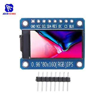 0.96 dyuymli 7pin to'liq rangli 80*160 TFT LCD IPS ekranli displey moduli SPI interfeysi St7735 ic drayveri Arduino C51 STM32 3.3 V uchun