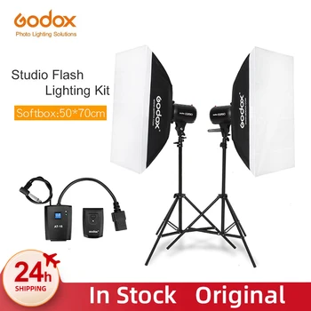 Godox E250 2x 250 Vt Strobe Studio Flash Light Kit 500 Vt-fotografik yoritish - stroblar, yorug'lik stendlari, Triggerlar, yumshoq quti