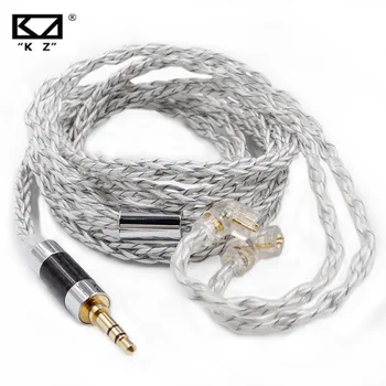 KZ minigarnituralar kabeli 8 yadroli kumush moviy gibrid 784 yadroli kumush qoplamali yangilash kabeli Kz DQ6 ZAX ZS10 PRO ZSN ZSX uchun Heaset sim