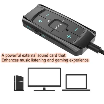 Tashqi ovoz kartasi 7.1 kanal 3D Audio adapteri 3.5 mm o'yin Minigarnituralari PS5 ish stoli Notebook uchun Minigarnituralarni almashtirish