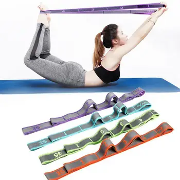 Yoga pull Strap kamar Polyester lateks elastik lotin raqsi Stretching Band Loop Yoga Pilates GYM fitness mashqlariga qarshilik bantlari