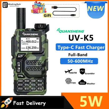 Quansheng UV-K5 radio Talkie 50-600MHz FM Radio UHF VHF NOAA Scrambler /DTMF simsiz chastota nusxasi UV-K58 UV-K6 ikki tomonlama Radio