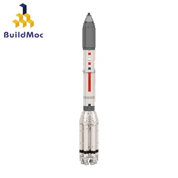 BuildMoc 1:110 Saturn V Shkalasi Proton M Raketa Qurilish Bloklari Bolalar Uchun Sovg'a Uchun Kosmik Uchirish Vositasi To'plami