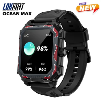 LOKMAT OCEAN MAX Sport 1.96 dyuymli TFT LCD FullTouch ekran Fitness Tracker IP68 suv o'tkazmaydigan Bluetooth qo'ng'iroq aqlli erkaklar