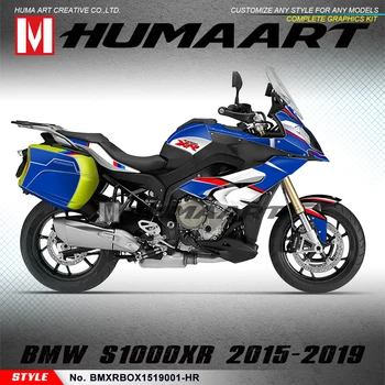 HUMAART maxsus mototsikl grafikasi vinil Deko bagaj stikerlari S1000xr S 1000 XR 2015 2016 2017 2018 2019 uchun to'liq to'plam, moviy