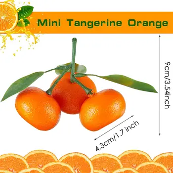 Sun'iy Mini Apelsin Simulyatsiyasi Apelsin Dekorativ Mandarin Oshxona Stoli Soxta Apelsin Haqiqiy Sun'iy Meva Kosasi Dekoratsiyasi