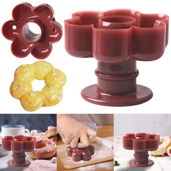 Plastik Donut Maker Cutter DIY kek non Pishiriqlar non mog'or Non-stick Biscuit mog'or uy oshxona yopish vositasi
