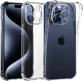 IPhone uchun zarbaga chidamli telefon sumkasi 15 pro Max 15plus iPhone uchun aniq himoya qobig'i 14 Pro Max 14plus yumshoq Silikon orqa qopqoq