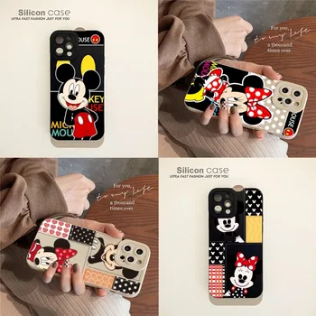 IPhone uchun Disney Mickey va Minnie sichqoncha telefon Case 14 13 11 12 Pro Max Mini X XR XS 7 8 Plus Hitomi mobil er-xotin qopqoqni