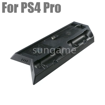 4dona vertikal stend 2 Sony Playstation uchun Cooler Fan bilan Controller zaryadlovchi Dock Station 4 PS4 Pro konsol
