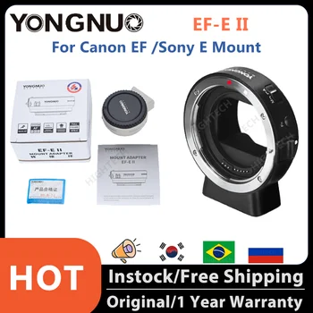 Sony E-mount kamera A6500 a6400 a7m3 a7r3 A7 III uchun Canon EF tog'i optikasi uchun YongNuo EF-E II Avto diqqat markazida Adapter halqa