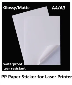 Lazer printer uchun A4 / A3 hajmi 50mic yopishqoq qog'oz yorliq pp sintetik A4