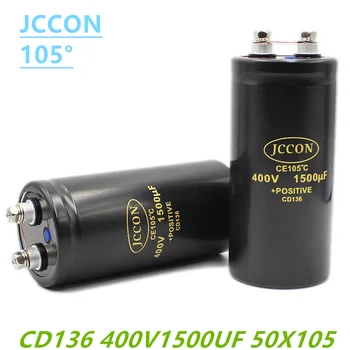 JCCON 400v1500uf Mfd alyuminiy murvat vintli Audio filtrlovchi elektrolitik Kondansatkich 105x50x105mm CD136 Inverterli lift Kondansatkichi