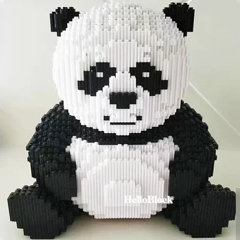 Ijodiy DIY Assemable hayvon yoqimli Panda Mini olmos qurilish bloklari bolalar uchun o'quv bolalar o'yinchoqlari 3D Model g'ishtlari