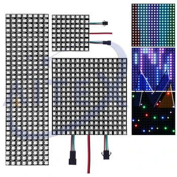 VS2812B RGB LED raqamli moslashuvchan individual manzilli panelli yorug'lik VS2812 8x8 16x16 8x32 modul matritsali ekran DC5V 5050 RGB