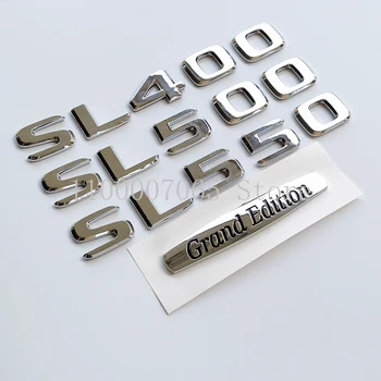 2017 tekis shrift Chrome harflar Sl400 Sl500 SL550 Grand Edition ABS Emblem Mercedes Benz R231 avtomobil magistral plita Logo Sticker uchun