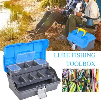 1pcs Fishing Lure Box ko'p qatlamli ko'p funktsiyali katta sig'imli Lure Toolbox portativ baliq ovlash vositasi saqlash qutisi