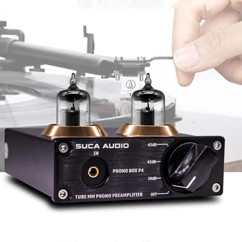6A2 GE5654 vakuum trubkasi MM fono Preamplifikatori vinil yozuv pleyeri Stereo Audio HiFi oldindan amp aylanuvchi fonograf 39/42/45dB