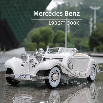 Maisto 1:18 1936 Mercedes Benz 500k qotishma avtomobil modeli Diecast metall o'yinchoq transport vositalari klassik avtomobil modeli simulyatsiya to'plami bolalar sovg'asi