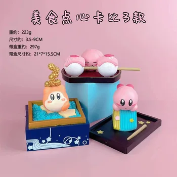 3 Qismli Sahna Anime Kirby Gourmet Seriyali Vaddle Dee Harakat Raqamlari PVX Model O'yinchoqlar To'plami Bolalar Uchun Bezaklar Sovg'a