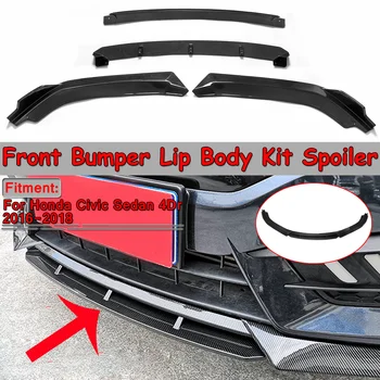 Civic Sedan uchun Honda uchun yangi 4pcs avtomobil Old Bumper Lip Splitter Diffuzer lab tanasi to'plami spoyler bamperlari himoyachisi 4dr 2016-2018