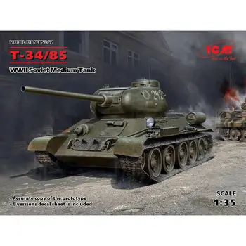 ICM35367 ICM shkalasi 1/35 T-34-85 ikkinchi Jahon urushi Sovet O'rta Tankplastik modeli