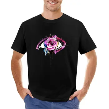 Rose Illustration T-Shirt T - shirt qisqa Koreya moda erkaklar mashq ko'ylak