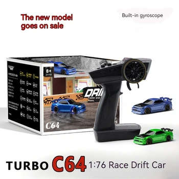 Yangi Turbo Racing C64 masofadan nazorat qilish poyga Drift avtomobil 1: 76 RC Mini to'liq ko'lamli ajralmas giroskop bolalar o'yinchoq sovg'a Model