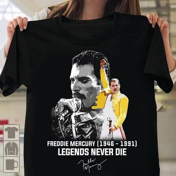 Freddie Mercury 1946 1991 afsonalari hech qachon Die T shirt xonanda T shirt musiqa T shirt Unisex T shirt hajmi S 5XL uchun