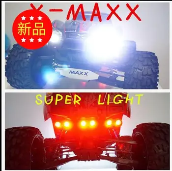 TRAXXAS X-MAXX 1/5 RC avtomobil uchun bosh nur apparati va kaliti, shu jumladan, LED farlar Taillight majmui