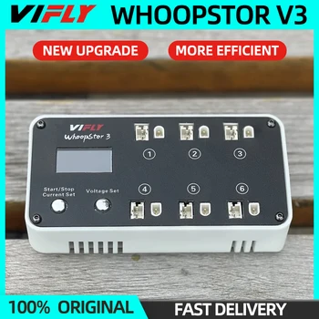 Yangi VIFLY Voopstor 3 V3 6 portlar 1S Lipo Lihv batareya zaryadlovchi tushirish saqlash LCD turi-C DC TX60 FPV Bt2.0 uchuvchisiz PH2.0 uchun