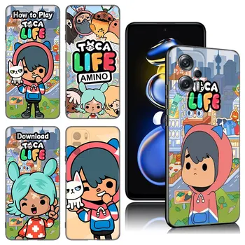 Xiaomi POCO X3 X4 NFC F5 M2 M3 M4 M6 X5 Pro F3 F4 GT 5G C31 C55 M5S qora Silikon qopqoq uchun Toca hayot Jahon o'yin telefon Case