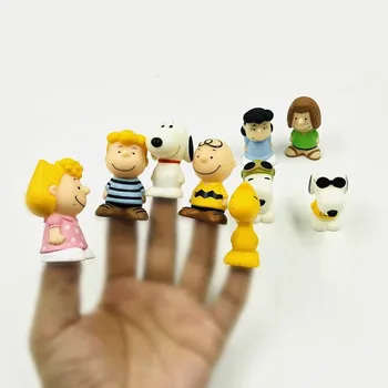 Yoqimli multfilm Snoopy seriyali Marcie / Charli Braun / yalpizli harakatli o'yinchoqlar bolalar uchun sovg'alar yoqimli Snoopy barmoq o'yinchoqlari
