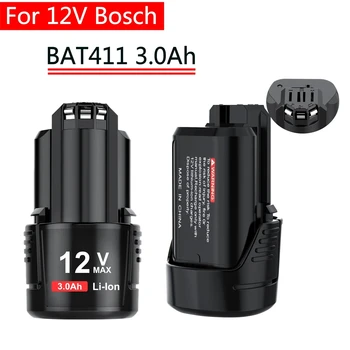 12V Bosch 3000mAh BAT411 almashtirish batareya Bosch 12V batareya BOSCH BAT412A BAT413A D-70745GOP uchun 2607336013 2607336014 PS20-2
