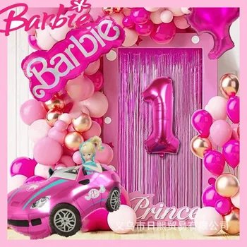 Barbie pushti Malika tug'ilgan kun mavzusi partiya bezatish kek to'plami atmosfera sahnasi tartibi qizning yuragi yoqimli multfilm qizlarga yoqadi