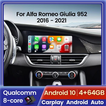 Alfa Romeo Giulia uchun Android 10 avtomobil radiosi 8 yadrosi 952 2016-2021 Carplay Snapdragon 662 Multimedia Video pleer o'rnatilgan 4G