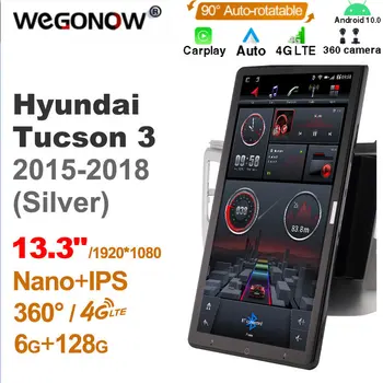 13.3 Inch 1920*1080 egalik Android10.0 Hyundai Tucson uchun 3 2015 - 2018 avtomobil Radio Avto Multimedia Video Audio Avto Rotatable