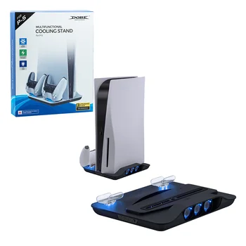 PS5 o'yin konsoli uchun DualSense tekshiruvi uchun ikkita zaryadlovchi Dock stantsiyasiga ega ko'p funktsiyali sovutish stendli sovutgich (TP5-05102)
