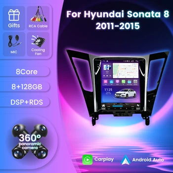 Hyundai Sonata 8 YF 2011-2015 avtomobil uchun aqlli Android navigatsiya butun mashina Tesla Style avtomobil Multimedia Player / Play