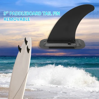 Olinadigan Surfboard Slayd-yilda Fin tez relizlar qora uzoq Kengashi Surfboard Paddleboard SUP qo'shimcha Stablizer uchun
