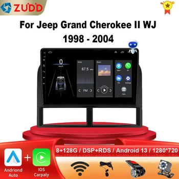 Jeep Grand Cherokee II uchun 8GB+128GB 1998-2004 avtomobil Radio Multimedia Video pleer navigatsiya GPS Android No 2din 2 din dvd