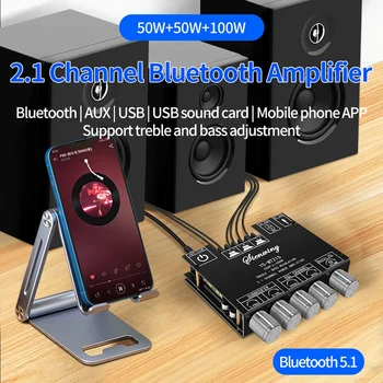 YS-MT21S 2.1 kanal Bluetooth Audio kuchaytirgich taxtasi 50 Vt+50 Vt+100 Vt Stereo BT5.1 aux USB sabvufer Audio moduli dc12-24V